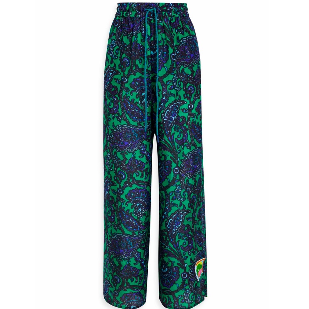 Zimmermann Green and Blue Paisley Pants